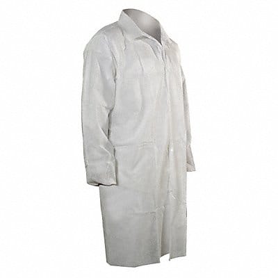 Lab Coat White Snaps L PK25