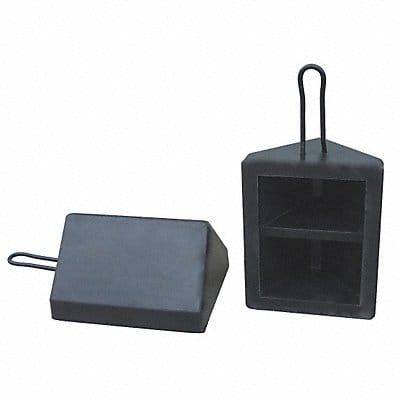 Wheel Chock Molded Rbr w/Stl Grab Black