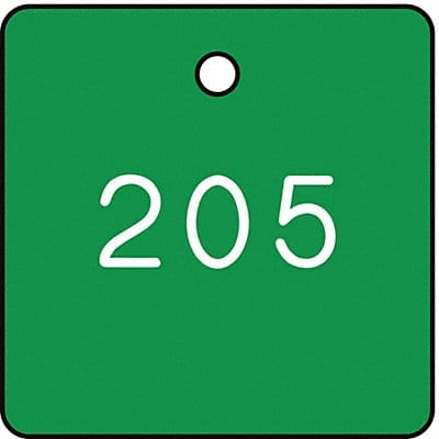 Numbered Tag Plastic 1 1/4in H PK100