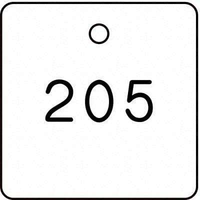 Numbered Tag Plastic 1 1/4in H PK100