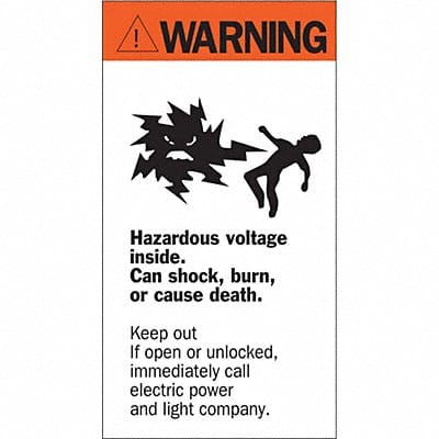 Hazardous Voltage Label 8 in x 4 1/2 in Hazardous Voltage Label 8 in x 4 1/2 in