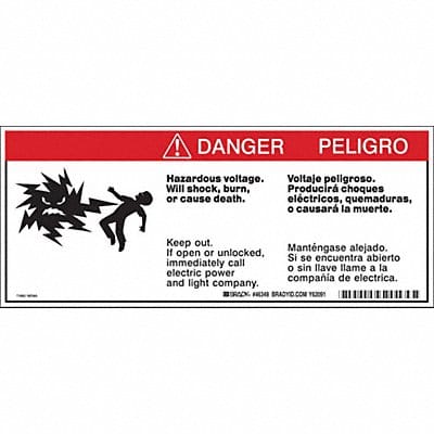 Bilingual Hzrd Volts Label 4.5inx10.75in
