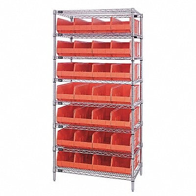 G7077 Bin Shlvng 21inx74inx36in Orange