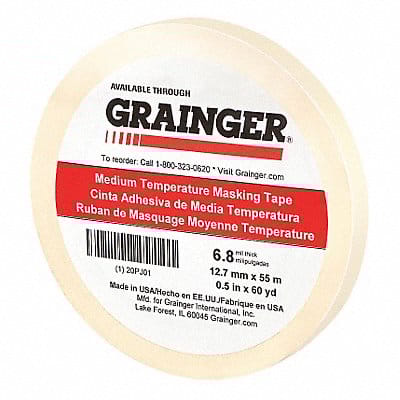 Masking Tape 1/2 W 60 yd L Tan