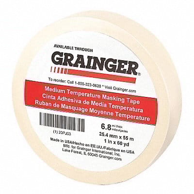 Masking Tape 1 W 60 yd L Tan