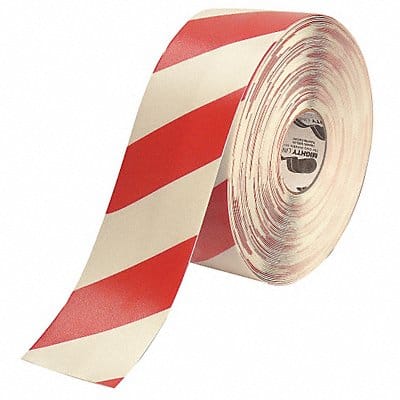 Floor Tape Red/White 4 inx100 ft Roll