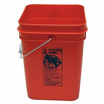 K4865 Pail Polyethylene Red Open Head