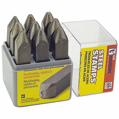 Steel Stamps Set 1/4 in 9 pcs.