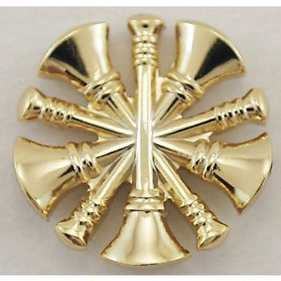 Metal Rank Insignia Fire Bugles Gold PR