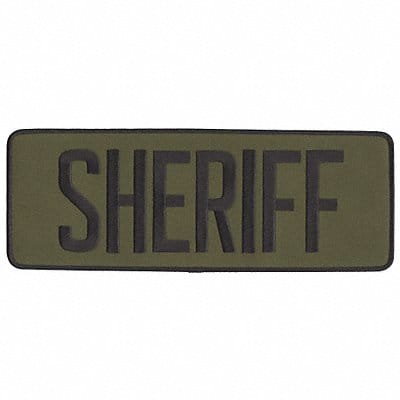 Embrdrd Patch Sheriff Blck on Olive Drab