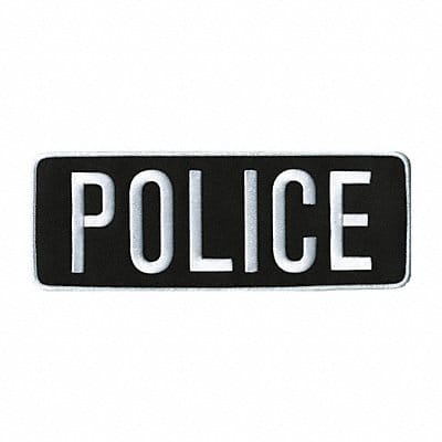Embroidered Patch Police White on Black