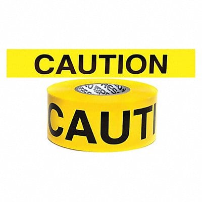 Barricade Tape Yellow 500 ft L 3 3/4 in