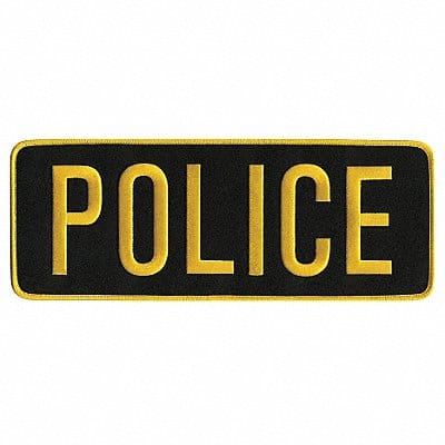 Embrdrd Patch Police Medium Gold on Blck