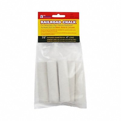 Railroad Chalk White Tapered 4 In PK6