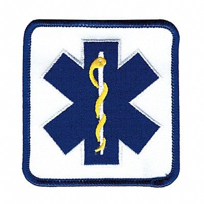 Embroidered Patch Star of Life Wht Twill
