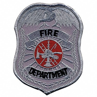 Embroidered Patch Fire Department Silver