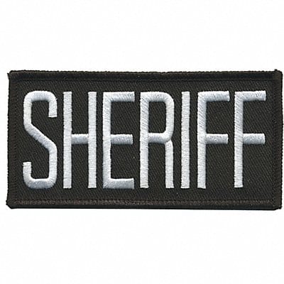 Embroidered Patch Sheriff White on Black