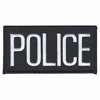 Embroidered Patch Police White on Black