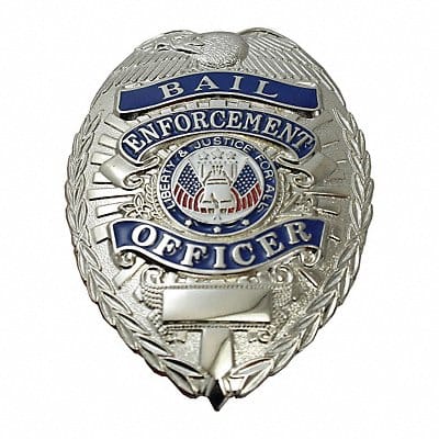 Metal Badge Bail Enf Officer - Oval Nckl