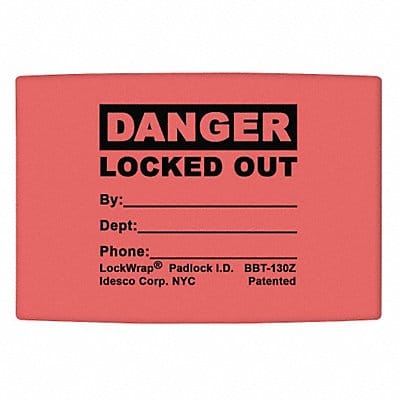 Padlock Label 1.625inx1.5in Olefin PK25
