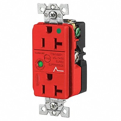 Receptacle Red 20 A 2P3W Side 1PK