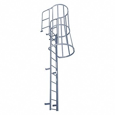 Fixed Ladder w/Safety Cage 14 ft H.