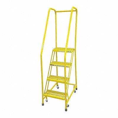 Rolling Ladder Steel 70In. H. Yellow