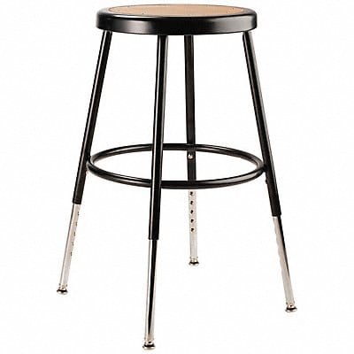 Round Stool Adjustable Legs Black 18 H
