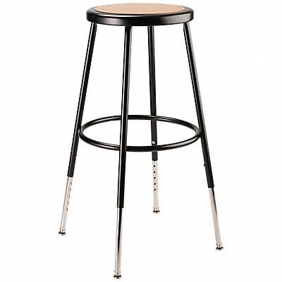 Round Stool Adjustable Legs Black 25 H