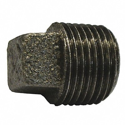 Black Square Head Plug 1/2 In