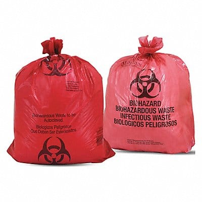 Biohazard Bag 25x35 1.35mL Red PK200
