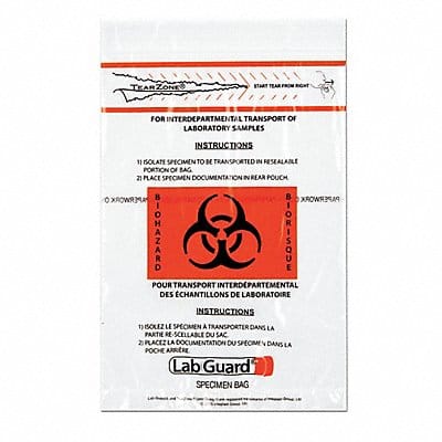 Transfer Bag 9 in L 6in W CLR PK1000