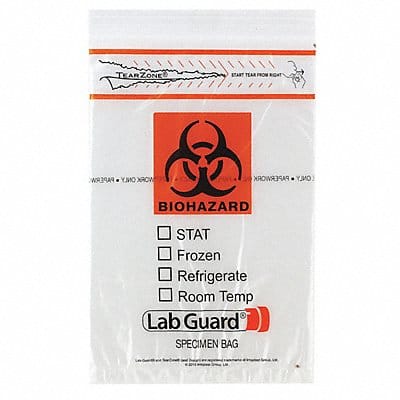 Transfer Bag 9 in L 6inW CLR PK1000