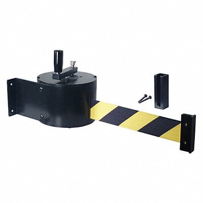 Manual Wall Barrier 50ft Blk/Yellow Belt
