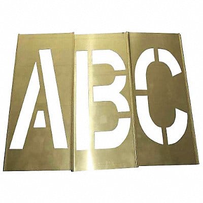 Stencil Set Letters Punctuation Brass
