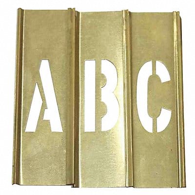 Stencil Set Letters Punctuation Brass