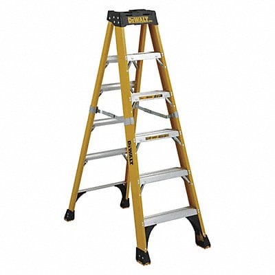 Stepladder Fiberglass 6 ft H 500 lb Cap