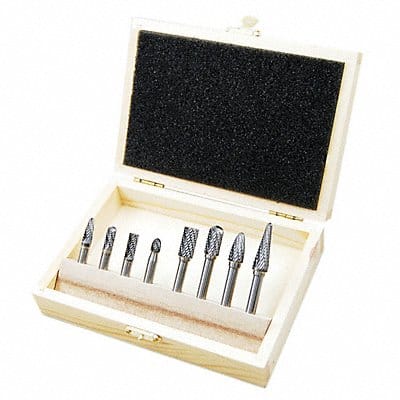 Carbide Bur Set Double Cut 1/4 . Shank