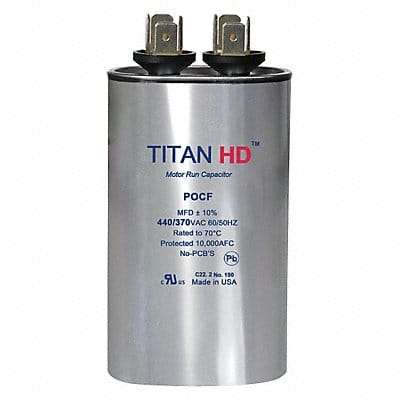 Motor Run Capacitor 40 MFD 3 13/32  H