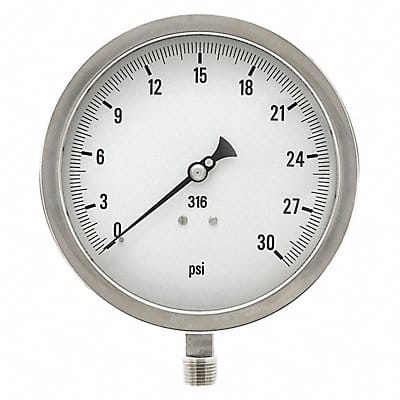 H8409 Pressure Gauge Heavy Duty 6 in 30 psi