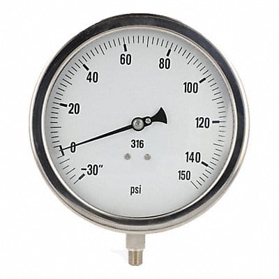 Compound Gauge Heavy Duty 6 In 30/0/160