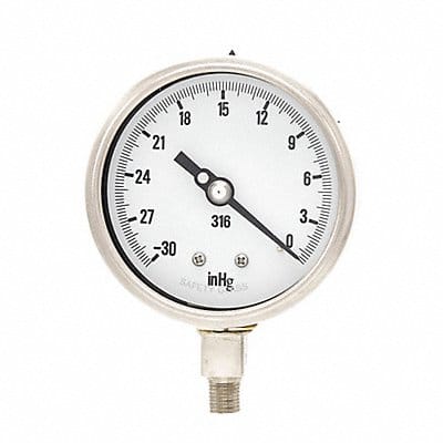 H8415 Vacuum Gauge Heavy Duty 4 in 30-0 HgVac