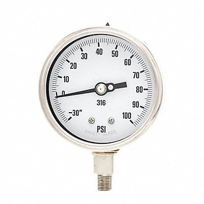 H8415 Compound Gauge Heavy Duty 4 in 30/100