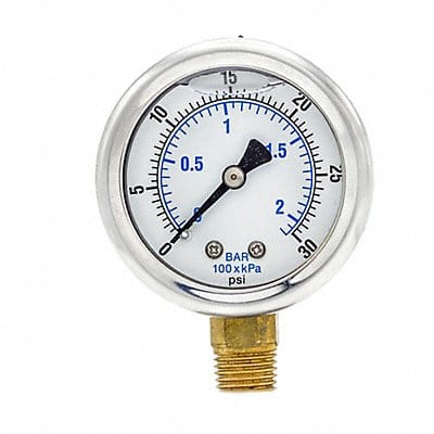 Pressure Gauge 1/4 in NPT 2 in