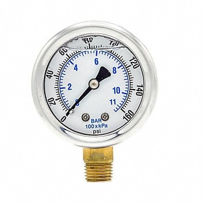 Pressure Gauge 1/4 in NPT 2 in