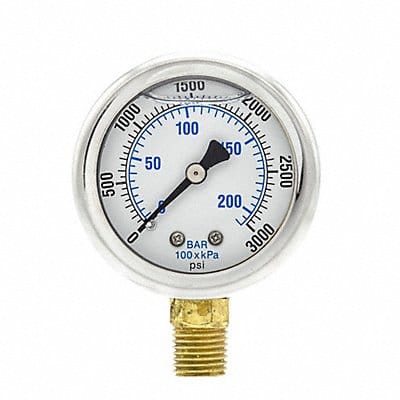 Pressure Gauge 1/4 in NPT 2 in