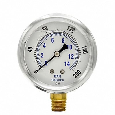 Pressure Gauge 1/4 in NPT 2-1/2 in