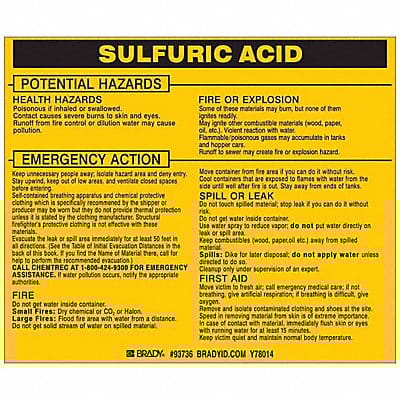 Chemical Label 3-3/4inHx4-1/2inW PK25