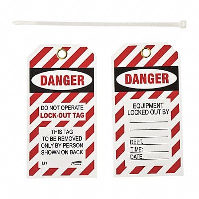 Danger Tag 5-1/2inHx3inW Vinyl PK10