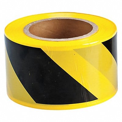Barricade Tape Black/Yellw 500 ft L 3 in